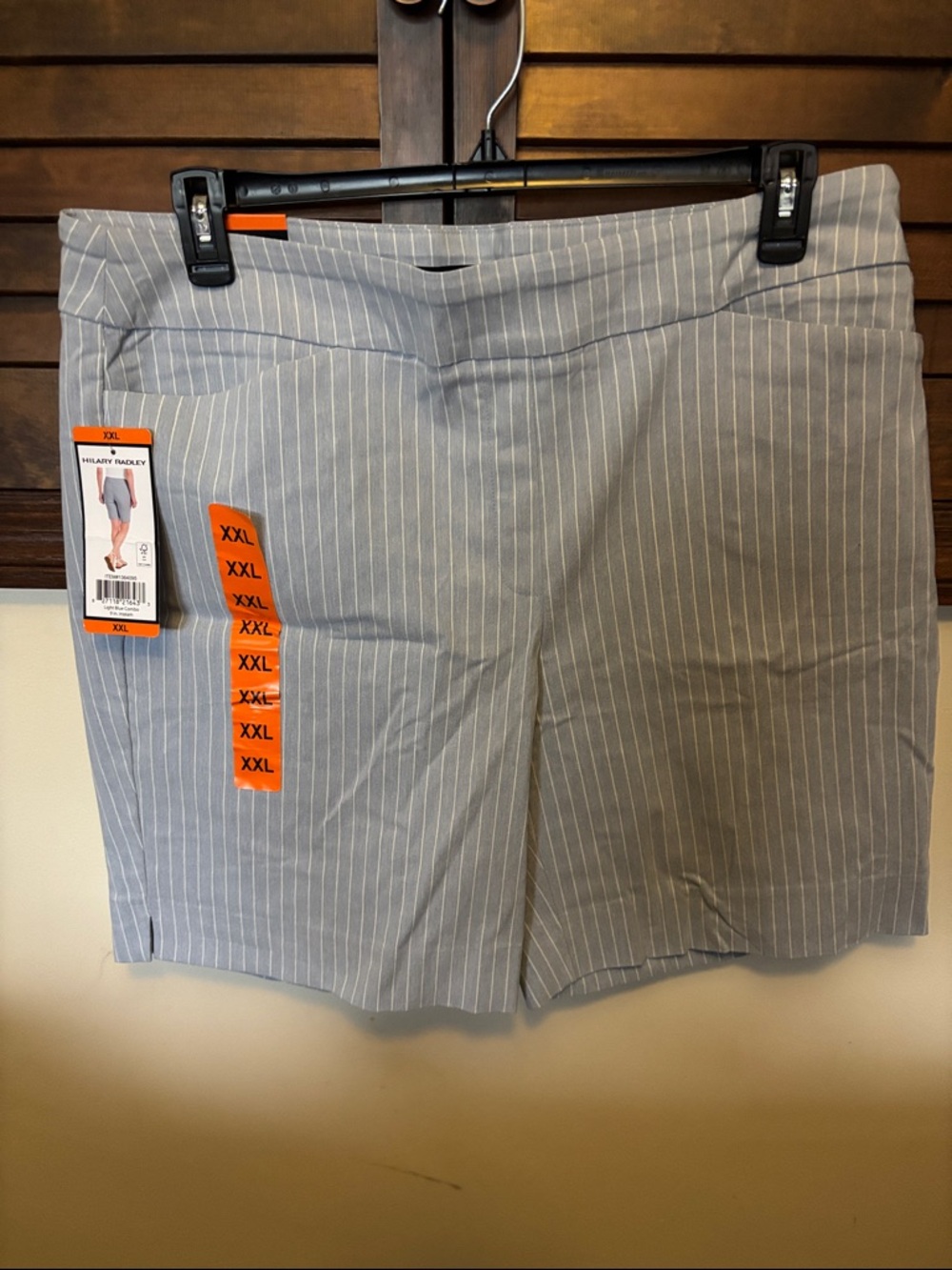 Hilary Radley blue white stripe pull on  bermuda shorts size XXL